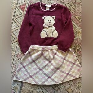 Teddy bear sweater with matching skirt